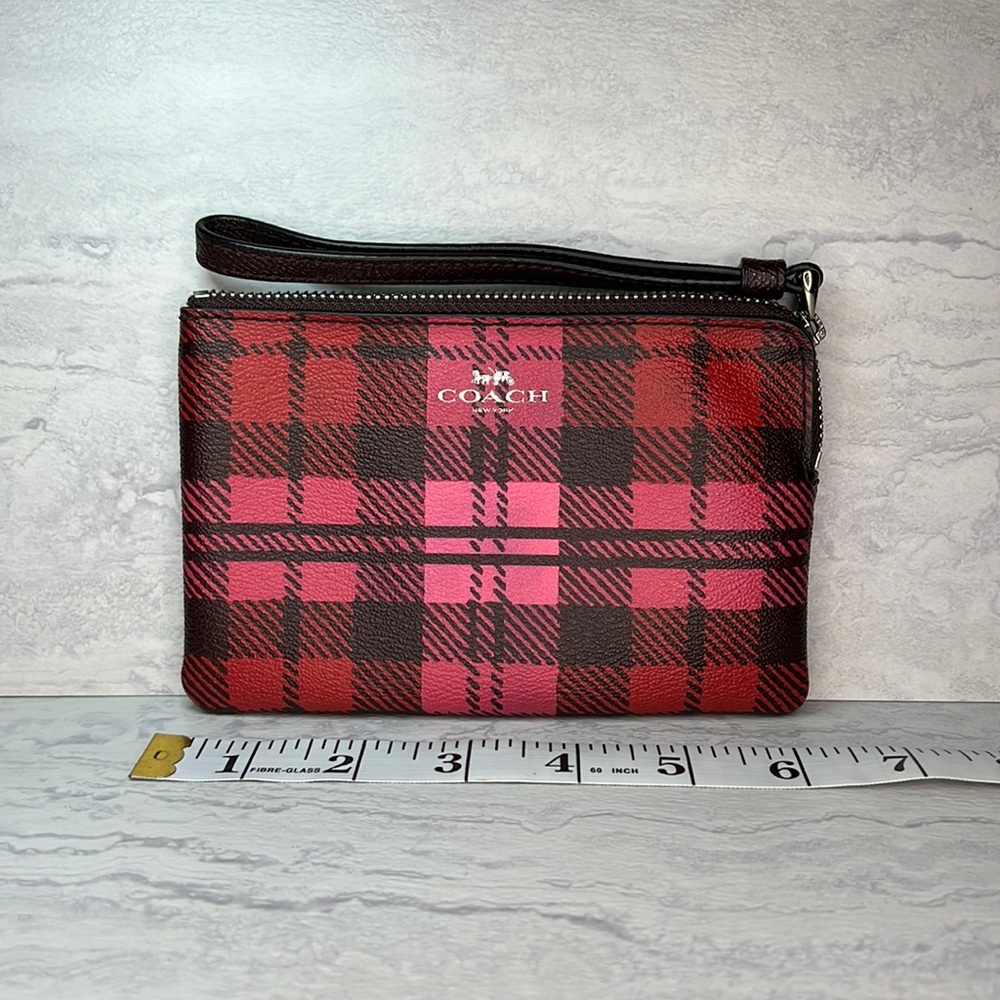 Coach plaid wristlet